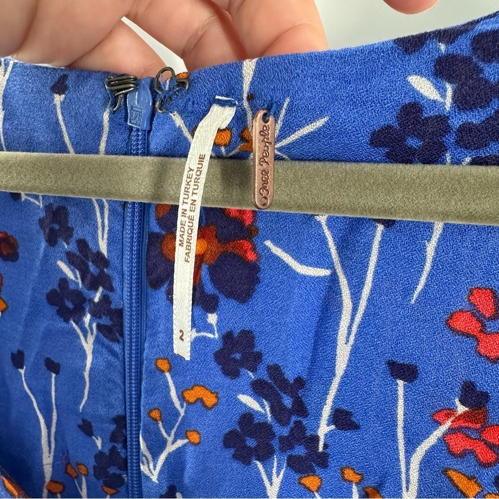 Free People Bet You Do Blue Floral Romper - Picture 3 of 7
